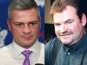 Maple Leafs head coach Sheldon Keefe and one of his great predecessors behind the bench, the late Pat Burns.