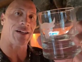 Dwayne Johnson in a video announcing his Teremana Tequila has arrived at the LCBO.
