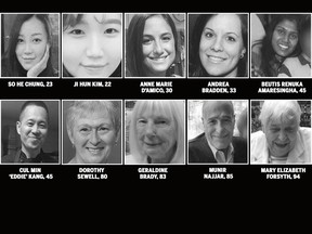 The 10 people killed in the April 23, 2018 Toronto van attack.