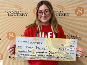 Sloan Stanley won $25,000 playing the lottery for the first time, just days after her 18th birthday.