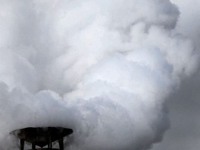 This is exhaust from an industrial site, in Winnipeg.  Friday, February 28/2020.