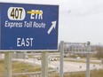 A Hwy. 407 sign.