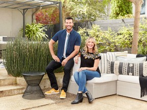 Designer Sarah Keenleyside and contractor Brian McCourt are back for a fourth season of Backyard Builds, appearing in back-to-back episodes Thursdays at 9:00 and 9:30 p.m. EST on HGTV. IMAGE COURTESY OF HGTV