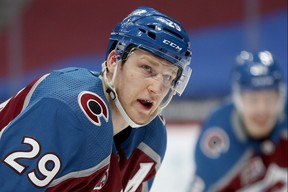 Nathan MacKinnon more than double his season PIM total in one outburst against Coyotes’ Connor Garland this week. (Getty Images)