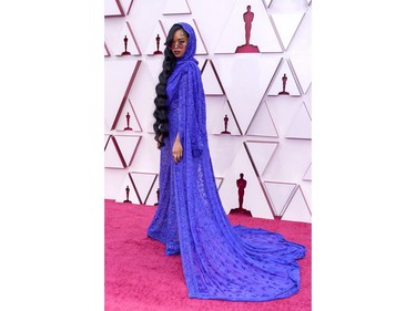 LOS ANGELES, CALIFORNIA – APRIL 25: H.E.R. attends the 93rd Annual Academy Awards at Union Station on April 25, 2021 in Los Angeles, California.