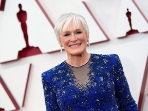 In this handout photo provided by A.M.P.A.S., Glenn Close attends the 93rd Annual Academy Awards at Union Station on April 25, 2021 in Los Angeles, California.