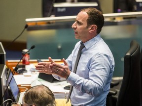Councillor Josh Matlow speaks at a Toronto city council meeting in January 2019.