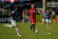 Toronto FC midfielder Michael Bradley dribbles the ball against Leon on Wednesday night.