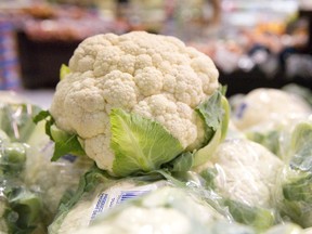 Cauliflower at a grocery store