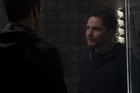 Bucky Barnes/Winter Soldier (Sebastian Stan) and Zemo (Daniel Bruhl) in a scene from The Falcon and the Winter Soldier.
