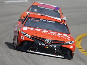 Bubba Wallace drives during the NASCAR Cup Series Toyota Owners 400 at Richmond Raceway on April 18, 2021 in Richmond, Virginia.