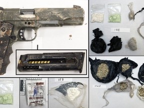 A gun and drugs seized by Hamilton Police.