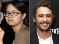 Charlyne Yi and James Franco are pictured in file photos.