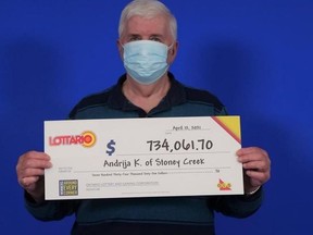 Andrija Konjek, 72, won the March 27 Lottario jackpot of more than $734,000.