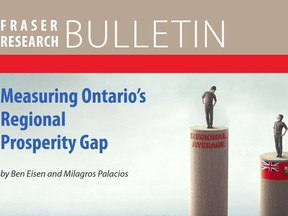 An image from the report, 'Measuring Ontario's Regional Prosperity Gap'