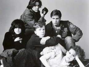 An undated handout file photo of the iconic ensemble shot from 1985 film The Breakfast Club, written and directed by John Hughes.