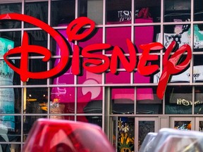The logo of a Disney store.