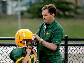 Dwayne Madrusiak (right), former equipment manager for Edmonton is now working for the CFL's player's association.