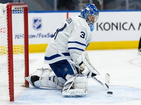 Maple Leafs goaltender Frederik Andersen, dealing with a lower-body injury, has not been on the ice since March 19, when he was in goal for a loss against the Calgary Flames.