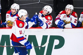 Winger Dylan Guenther (11) has been able to get games under his belt with the Edmonton Oil Kings this season, which can only help his draft ranking. DEREK LEUNG/GETTY IMAGES