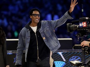 Scottie Pippen is introduced in the 2020 NBA All-Star - AT&T Slam Dunk Contest during State Farm All-Star Saturday Night at the United Center on Feb. 15, 2020 in Chicago, Ill.