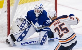 A nightmare scenario for the Leafs would be injuries to their top two goalies and having to go into the playoffs with Michael Hutchinson in the crease. THE CANADIAN PRESS