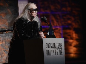 Inductee Jim Steinman speaks onstage at the Songwriters Hall of Fame 43rd Annual induction and awards at The New York Marriott Marquis on June 14, 2012 in New York.