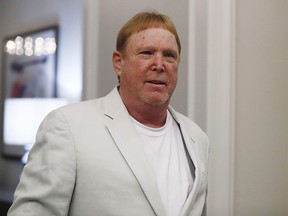 Oakland Raiders owner Mark Davis arrives to the NFL owners meeting on Wednesday, May 22, 2019, in Key Biscayne, Fla.