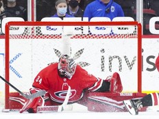 Carolina Hurricanes goaltender Petr Mrazek.