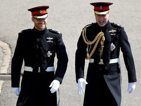 Britain's Prince Harry (left) and Prince William in better times.