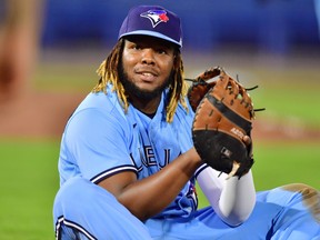 After getting two hits in four at-bats against the Yankees on Wednesday, Blue Jays' Vladimir Guerrero Jr. has reached safely in his first 12 games of the season, not including Thursday's game.
