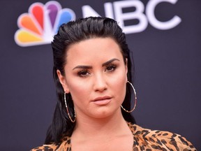 In this file photo taken on May 20, 2018 Singer/songwriter Demi Lovato attends the 2018 Billboard Music Awards 2018 at the MGM Grand Resort International in Las Vegas, Nevada.