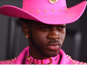 In this file photo taken on January 26, 2020 US rapper Lil Nas X arrives for the 62nd Annual Grammy Awards in Los Angeles.