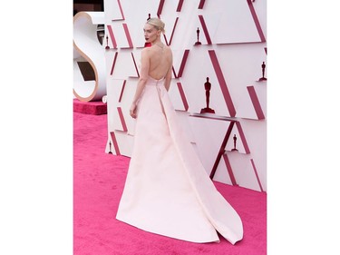 Vanessa Kirby, nominated for an Academy Award for Actress in a Leading Role for her performance in "Pieces of a Woman" arrives at the Oscars on April 25, 2021, at Union Station in Los Angeles. (Photo by Chris Pizzello / POOL / AFP)