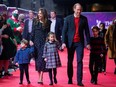 Britain's Prince William, Catherine, Duchess of Cambridge and their children, Prince Louis, Princess Charlotte and Prince George attend a special pantomime performance hosted by The National Lottery, to thank key workers and their families for their efforts throughout the COVID-19 pandemic at London's Palladium Theatre, London, Britain December 11, 2020.