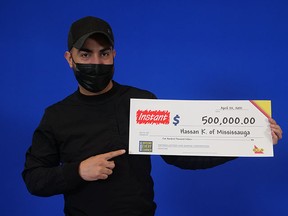 Hassan Khllaoui, 40,
is $500,000 richer after a win playing the Instant Max Money lottery.