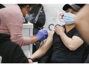 As many as 1,500 people were vaccinated with Pfizer-BioNTech COVID-19 vaccine on Wednesday at the Humber River Hospital Vaccination Clinic held at Downsview Arena on Wednesday, April 21, 2021.