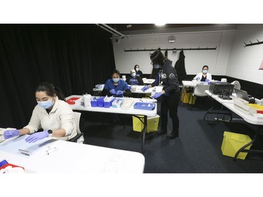 As many as 1,500 people were vaccinated with Pfizer-BioNTech COVID-19 vaccine on Wednesday at the Humber River Hospital Vaccination Clinic held at Downsview Arena on Wednesday April 21, 2021. Jack Boland/Toronto Sun/Postmedia Network