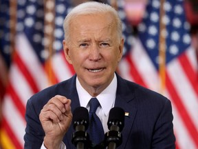 U.S. President Joe Biden speaks about his $2 trillion infrastructure plan during an event to tout the plan at Carpenters Pittsburgh Training Center in Pittsburgh, Pennsylvania, U.S., March 31, 2021.