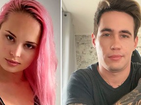 Vlogger ReeFlay, right, has been jailed six years for the livestreaming abuse death of his girlfriend Valentina 'Valya' Grigoryeva.