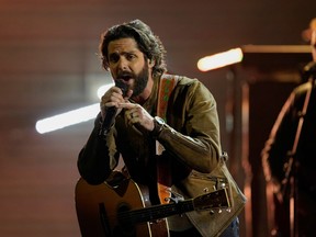 Thomas Rhett performs at the Grand Ole Opry in Nashville on April 17, 2021.