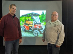 Dave Marr and Don Liley see a promising future for carts in local 
communities SUPPLIED