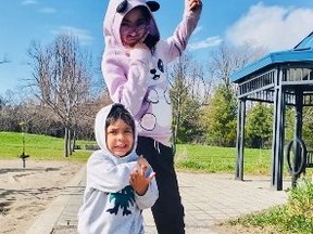 Vaughan siblings Anaya and Jax, who died after being hit by a Mercedes in Vaughan on May 16, 2021, are pictured in a photo used in a Sick Kids Foundation campaign.