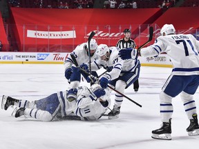 The additions of TJ Brodie, celebrating his game-tying goal on Saturday, Zach Bogosian (22), Nick Foligno and others can’t be assessed until after tonight’s series-deciding tilt against the Habs.