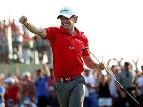 Rory McIlroy celebrates after putting on the 18th green during the final round of the 94th PGA Championship at the Ocean Course on Kiawah in 2012. The PGA Tour will be teeing up again at the Ocean Course for the PGA Championship starting Thursday.