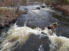 An image of the Blanche River in Swastika, Ont., from which a girl was rescued, posted to Facebook by OPP.