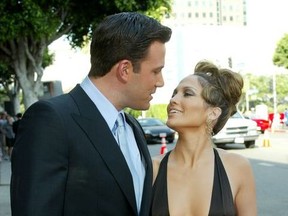 Actress Jennifer Lopez and actor Ben Affleck attend the premiere of “Gigli” at the Mann National Theatre July 27, 2003 in Westwood, Calif.
