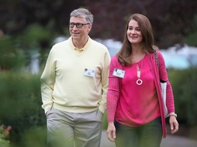 Billionaire Bill Gates, chairman and founder of Microsoft Corp., and his ex-wife wife Melinda attend the Allen and Company Sun Valley Conference on July 11, 2015 in Sun Valley, Idaho.