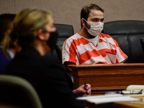 Ahmad Al Aliwi Alissa, suspect of the King Soopers grocery store shooting in March, appears in a Boulder County District courtroom at the Boulder County Justice Center in Boulder, Colo., Tuesday, May 25, 2021.
