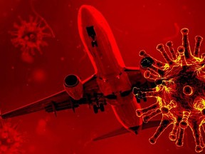 The concept of coronavirus quarantine, a new virus - Covid-19,  cancellation of all flights